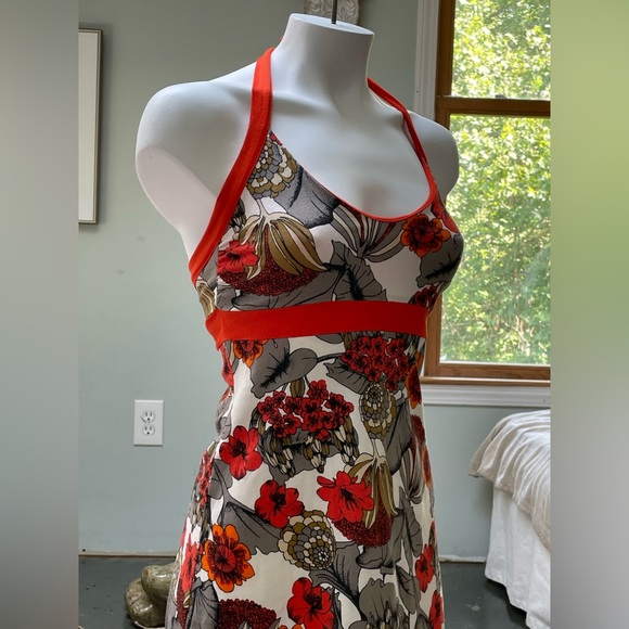 Patagonia lliana Orange Floral Halter Dress Size Small - Picture 7 of 8